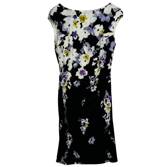 Lauren Ralph Lauren Floral Faux Wrap Jersey Sheath Spring Dress Size 8 - Picture 2 of 14